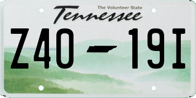 TN license plate Z4019I