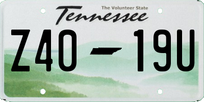 TN license plate Z4019U