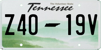 TN license plate Z4019V