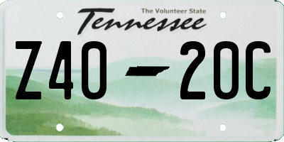 TN license plate Z4020C