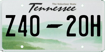TN license plate Z4020H