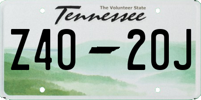 TN license plate Z4020J