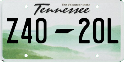 TN license plate Z4020L