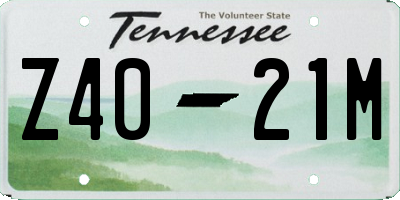 TN license plate Z4021M
