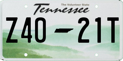 TN license plate Z4021T