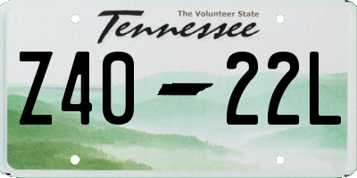 TN license plate Z4022L