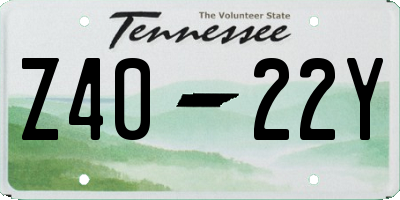 TN license plate Z4022Y