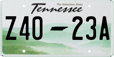 TN license plate Z4023A
