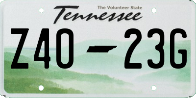 TN license plate Z4023G