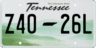 TN license plate Z4026L