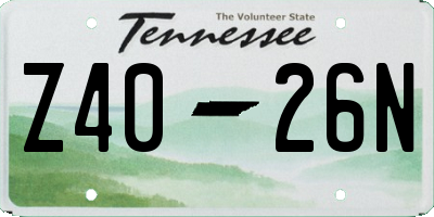 TN license plate Z4026N