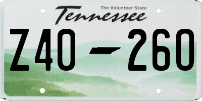 TN license plate Z4026O