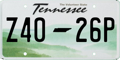TN license plate Z4026P