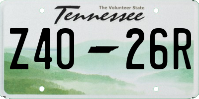 TN license plate Z4026R