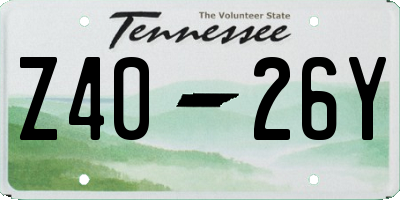 TN license plate Z4026Y