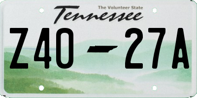 TN license plate Z4027A