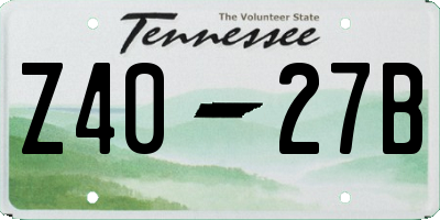 TN license plate Z4027B