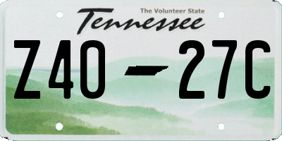 TN license plate Z4027C