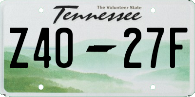 TN license plate Z4027F