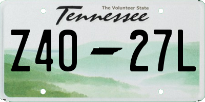 TN license plate Z4027L