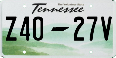 TN license plate Z4027V