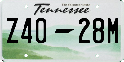 TN license plate Z4028M