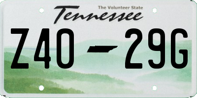 TN license plate Z4029G