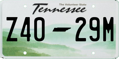TN license plate Z4029M