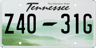 TN license plate Z4031G