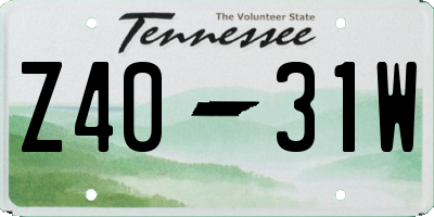TN license plate Z4031W
