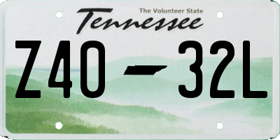 TN license plate Z4032L