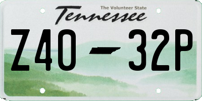 TN license plate Z4032P