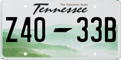 TN license plate Z4033B