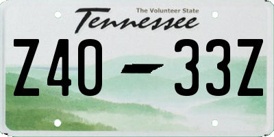 TN license plate Z4033Z