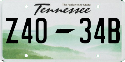 TN license plate Z4034B