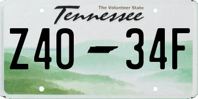 TN license plate Z4034F