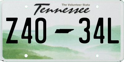 TN license plate Z4034L