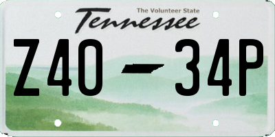 TN license plate Z4034P