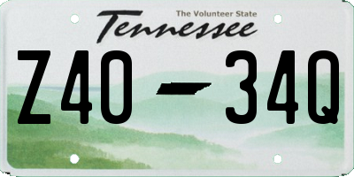 TN license plate Z4034Q