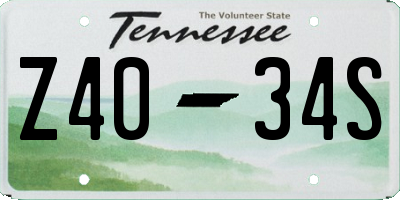 TN license plate Z4034S