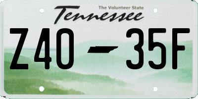 TN license plate Z4035F