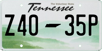 TN license plate Z4035P
