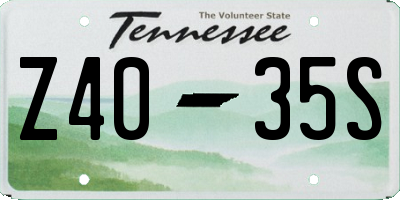 TN license plate Z4035S