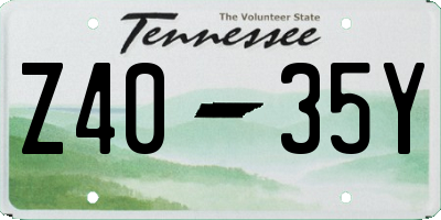 TN license plate Z4035Y