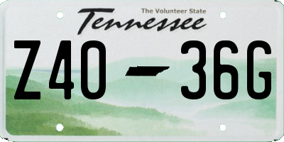 TN license plate Z4036G