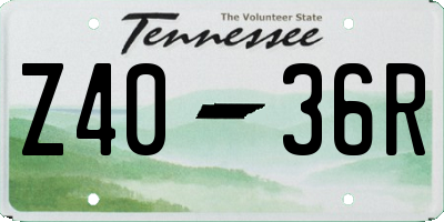 TN license plate Z4036R