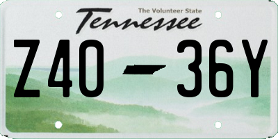 TN license plate Z4036Y