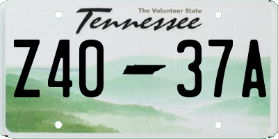 TN license plate Z4037A
