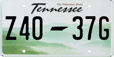 TN license plate Z4037G