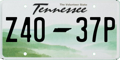TN license plate Z4037P